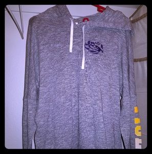 LSU Tigers hoodie sweater, gray, large